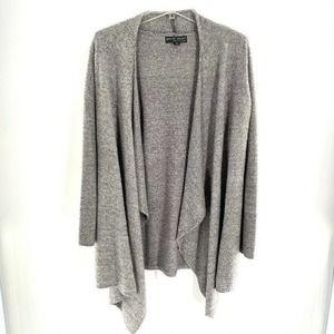 Barefoot Dreams Bamboo Chic Lite Womens Waterfall Cardigan Sweater Gray L/XL